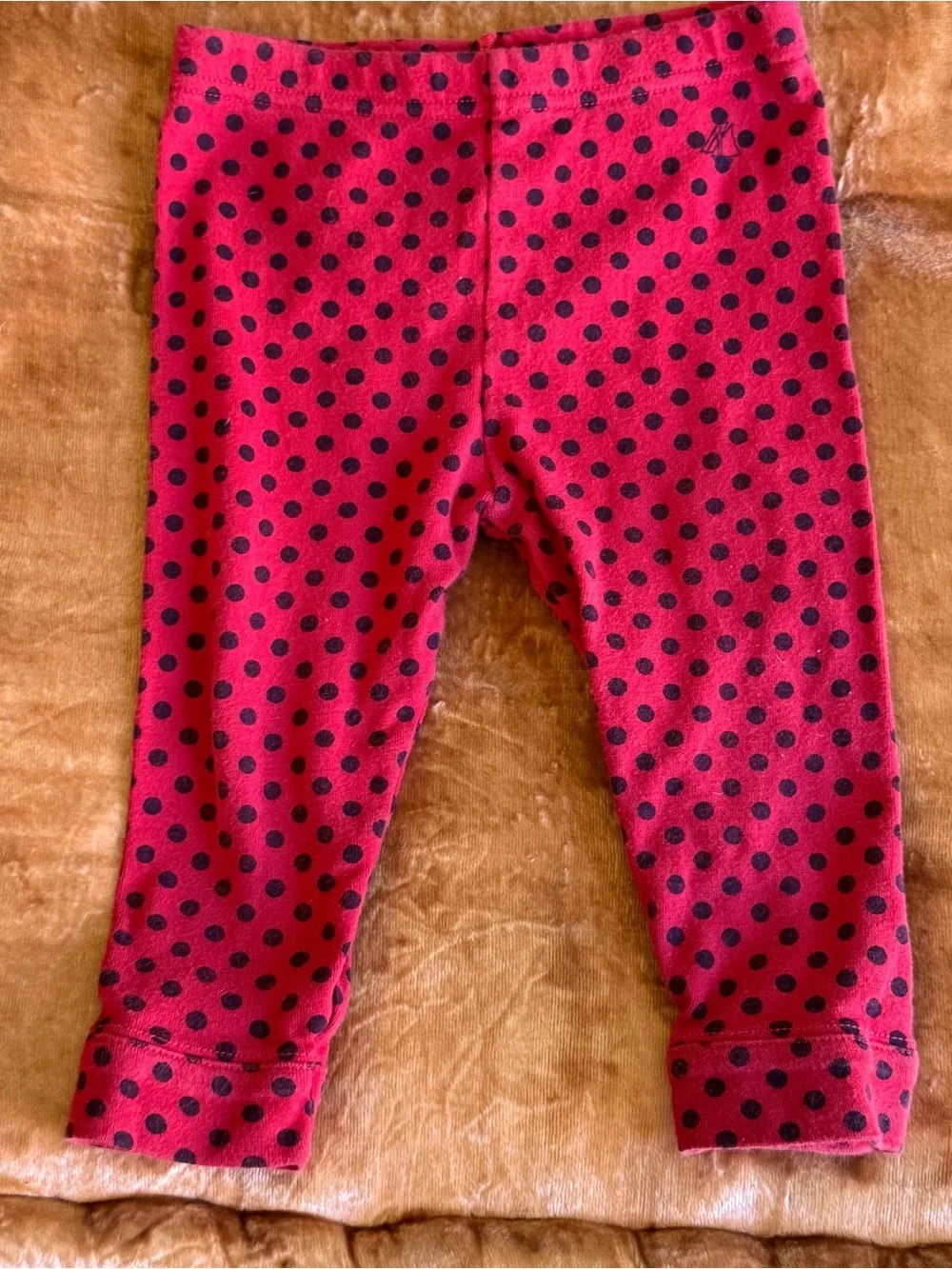 Petit Bateau Red & Black Polka Dot Baby Girl Set 12m 100% Cotton Ladybug